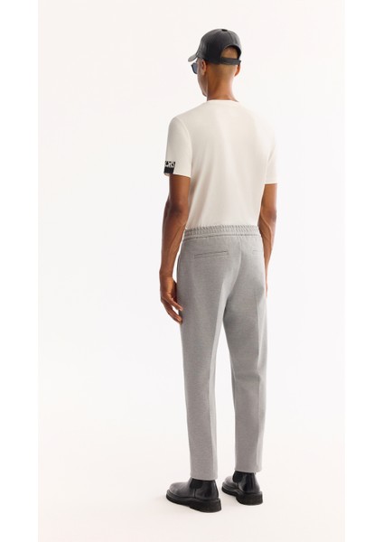 Erkek Gri Yanı Lastikli Pamuklu Viskon Karışımlı Relaxed Fit Pantolon A52Y3036