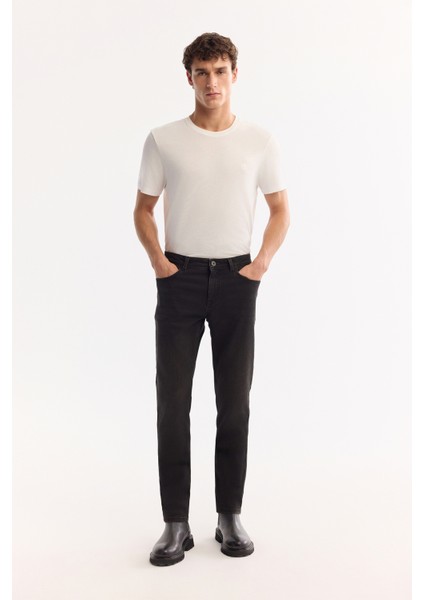 Erkek Kahverengi Klasik Bel Pamuklu Eskitme Yıkamalı Berlin Slim Fit Jean Pantolon A52Y3501
