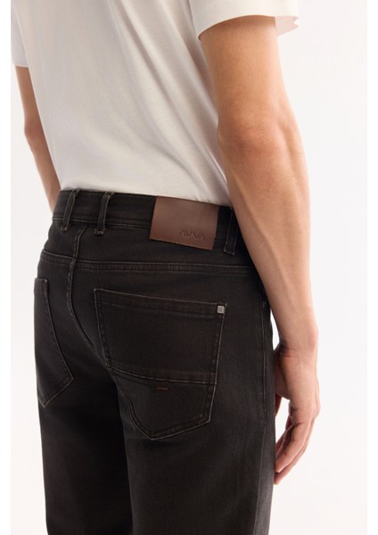 Erkek Kahverengi Klasik Bel Pamuklu Eskitme Yıkamalı Berlin Slim Fit Jean Pantolon A52Y3501 indirimleri