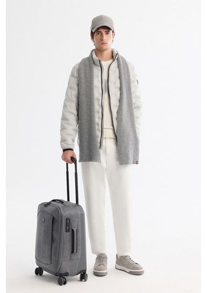 Erkek Gri Dik Yaka Su İtici Rüzgar Geçirmez Şişme Hafif Comfort Fit Mont A42Y6154