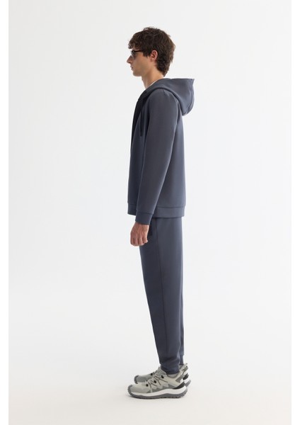 Erkek Antrasit Kapüşonlu İnterlok Kumaş Fermuarlı Basic Regular Fit Sweatshirt B001102 fırsatları