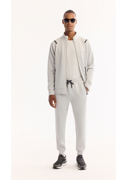 Erkek Açık Gri Beli Lastikli Bağcıklı Bi-Stretch Regular Fit Eşofman Altı A52Y3416