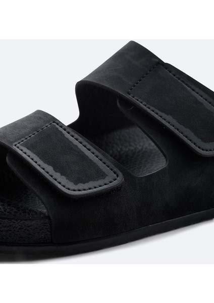 Erkek Siyah Çift Bantlı Hafif Rahat Taban Sandalet Terlik A41Y8301 modelleri