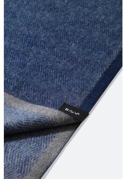 Erkek Lacivert Viskon Karışımlı Püsküllü Desenli Şal A42y9400 modelleri