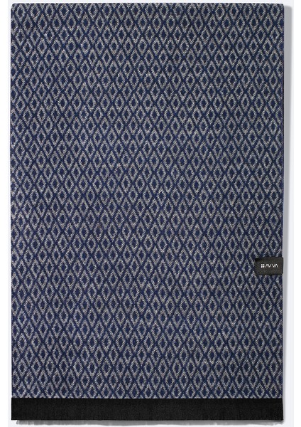 Erkek Lacivert Viskon Karışımlı Püsküllü Desenli Şal A42y9401 fiyatları