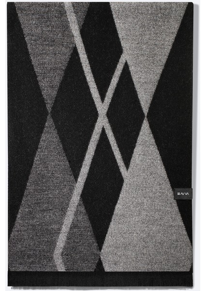 Erkek Gri-siyah Viskon Karışımlı Püsküllü Desenli Şal A42y9406 fiyatları