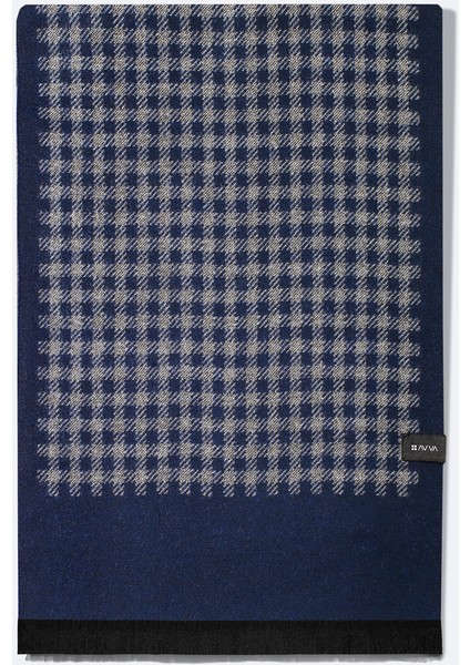 Erkek Lacivert Viskon Karışımlı Püsküllü Desenli Şal A42y9407 fiyatları