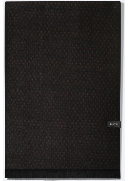 Erkek Siyah-kahverengi Viskon Karışımlı Püsküllü Desenli Şal A42y9405 fiyatları