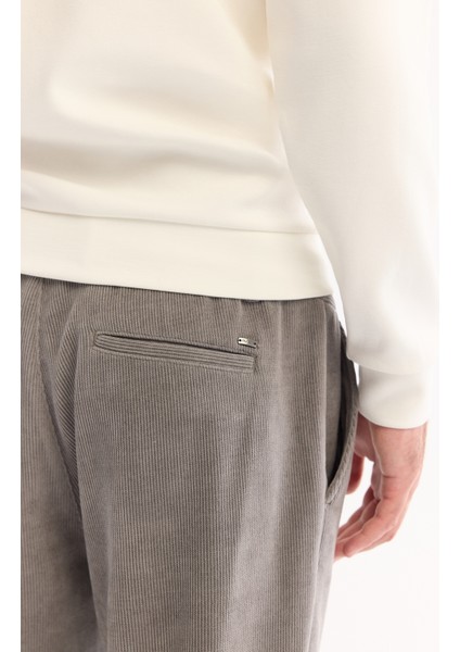 Erkek Gri Yanı Lastikli Kadife Fitilli Carrot Fit Pantolon A52Y3039 indirimleri