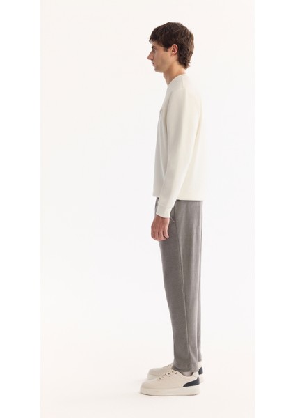 Erkek Gri Yanı Lastikli Kadife Fitilli Carrot Fit Pantolon A52Y3039