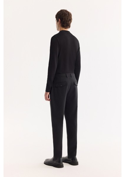 Erkek Siyah Klasik Bel Yün Karışımlı Soft Touch Carrot Fit Pantolon A52Y3012 indirimleri