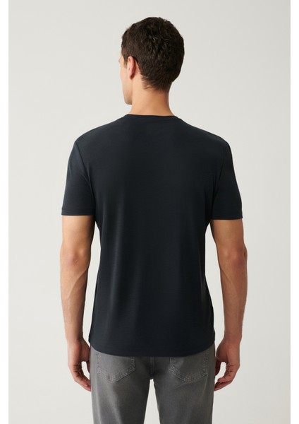 Erkek Antrasit Bisiklet Yaka Baskılı Soft Touch Regular Fit T-shirt A41y1131 fırsatları