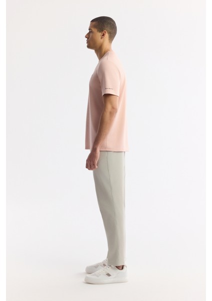 Erkek Pembe Bisiklet Yaka Baskılı Basic Regular Fit T-Shirt A41Y1167 fırsatları