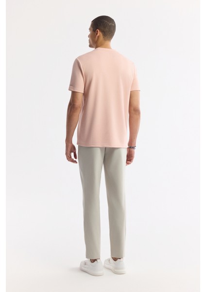 Erkek Pembe Bisiklet Yaka Baskılı Basic Regular Fit T-Shirt A41Y1167 indirimleri