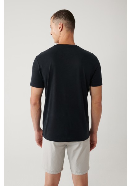 Erkek Antrasit Bisiklet Yaka Baskılı Soft Touch Regular Fit T-shirt A41y1138 fırsatları