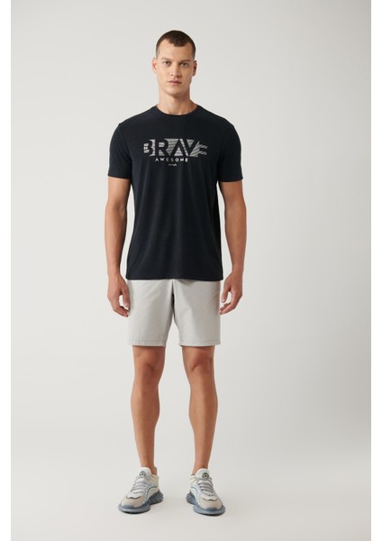 Erkek Antrasit Bisiklet Yaka Baskılı Soft Touch Regular Fit T-shirt A41y1138 indirimleri