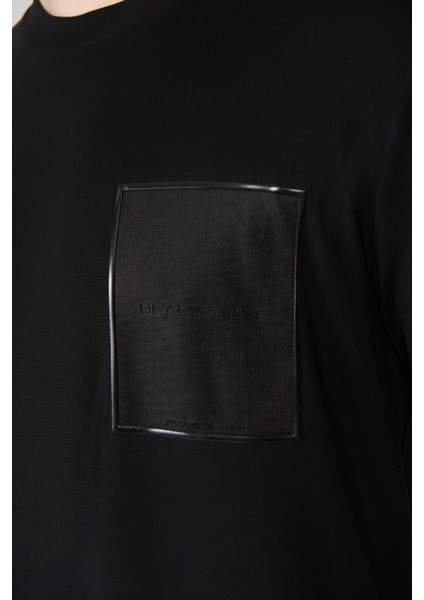 Erkek Siyah Bisiklet Yaka Baskılı Soft Touch Regular Fit T-Shirt A41Y1010 indirimleri