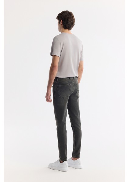 Erkek Gri Eskitme Yıkama Rio Skinny Fit Jean Pantolon A42Y3512