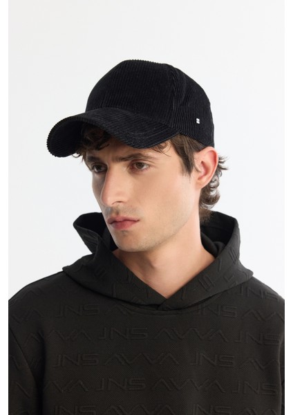 Erkek Siyah %100 Pamuk Fitilli Kadife Spor Şapkası A42Y9283 fırsatları