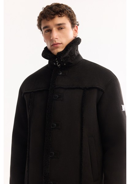 Erkek Siyah Kürklü Yaka Napa Comfort Fit Mont A52Y6055 modelleri