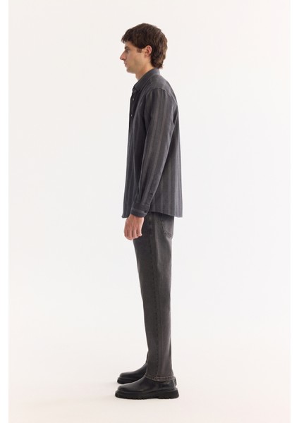 Erkek Antrasit Düğmeli Yaka %100 Pamuk Oxford Soft Touch Regular Fit Gömlek A52Y2048 modelleri