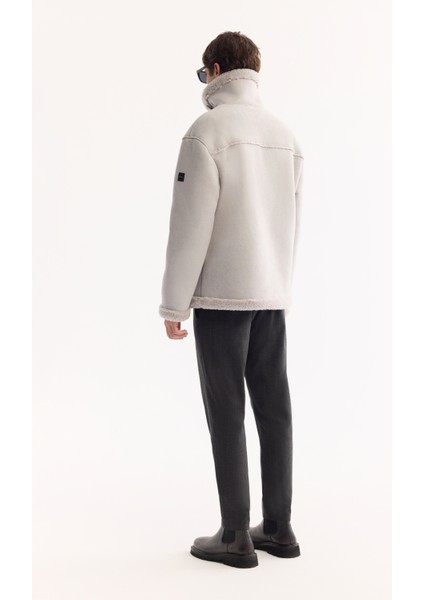 Erkek Gri Kürklü Yaka Napa Comfort Fit Mont A52Y6055 fırsatları