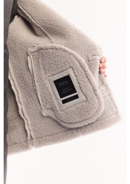 Erkek Gri Kürklü Yaka Napa Comfort Fit Mont A52Y6055