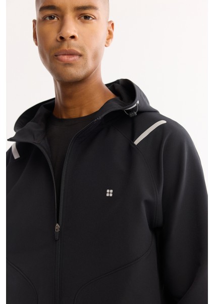 Erkek Siyah Kapüşonlu Fermuarlı Bi-Stretch Regular Fit Sweatshirt A52Y1332 fiyatları