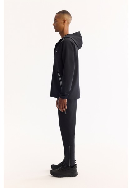 Erkek Siyah Kapüşonlu Fermuarlı Bi-Stretch Regular Fit Sweatshirt A52Y1332 modelleri