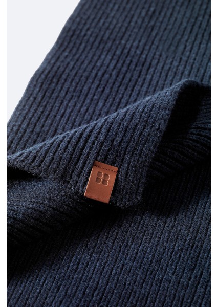 Erkek Lacivert Yün Karışımlı Fitilli Atkı B009400 modelleri