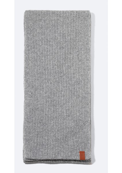 Erkek Gri Yün Karışımlı Fitilli Atkı B009400 fiyatları