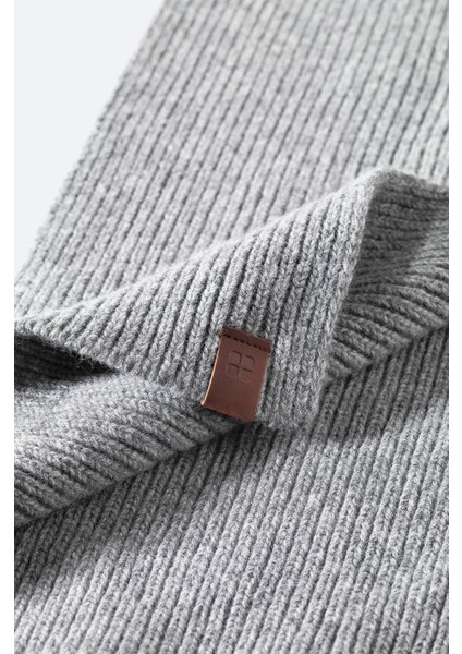 Erkek Gri Yün Karışımlı Fitilli Atkı B009400 modelleri