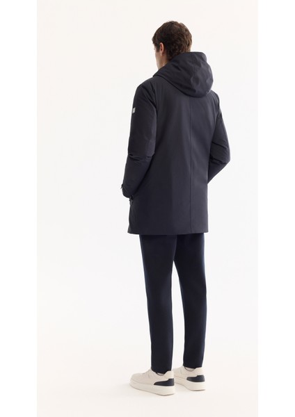 Erkek Lacivert Kapüşonlu Su İtici Rüzgar Geçirme -7°C Dayanıklı Regular Fit Mont A52Y6126 fırsatları