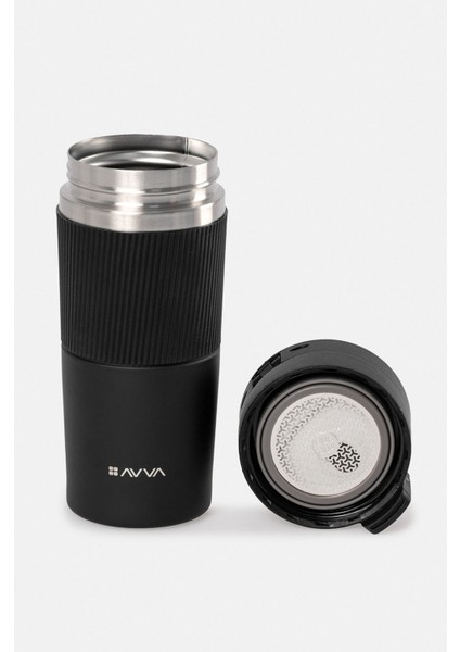 Erkek Siyah Paslanmaz %100 Çelik Termos 400 ML B009902