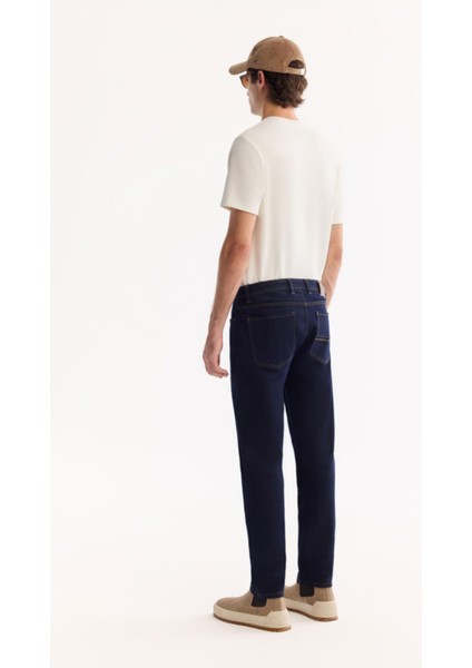 Erkek Lacivert Klasik Bel Pamuklu Rins Yıkamalı Berlin Slim Fit Jean Pantolon A52Y3531 indirimleri