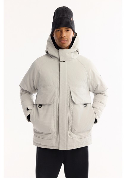 Erkek Gri Kapüşonlu Su Itici Rüzgar Geçirmez -7°c Dayanıklı Şişme Comfort Fit Mont A52Y6165 modelleri