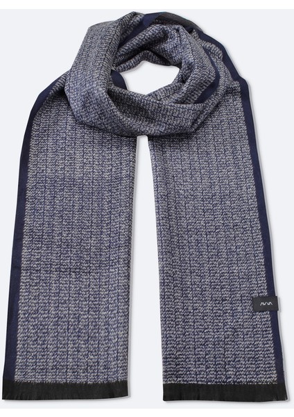 Erkek Lacivert Desenli Şal A52Y9404