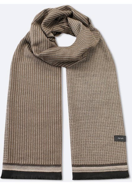 Erkek Vizon Desenli Püsküllü Şal A52Y9406