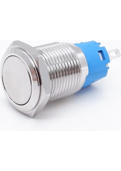 16MM Metal Panel Montaj Düz Kafa Latch Buton No Nc Dc 6A 12V Ac 3A 250V IP67 Su Geçirmez Düğme