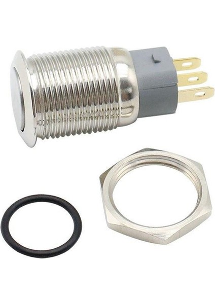 16MM Metal Panel Montaj Düz Kafa Latch Buton No Nc Dc 6A 12V Ac 3A 250V IP67 Su Geçirmez Düğme fırsatları