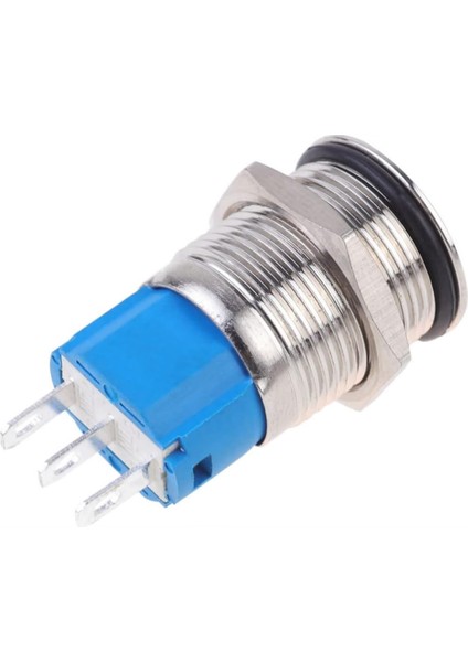 16MM Metal Panel Montaj Düz Kafa Latch Buton No Nc Dc 6A 12V Ac 3A 250V IP67 Su Geçirmez Düğme