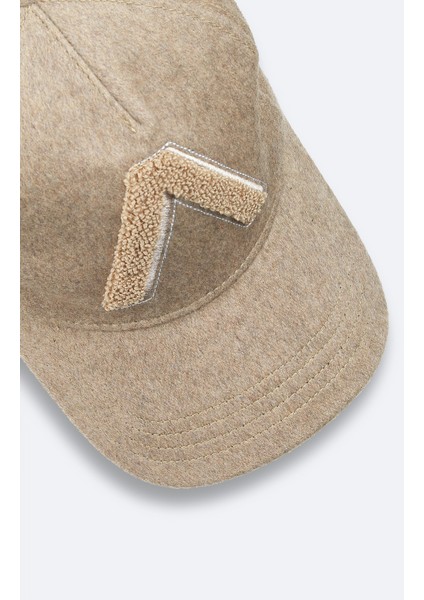 Erkek Vizon Yün Karışımlı Önü Nakış Detaylı Kaşe Şapka A42Y9255 modelleri