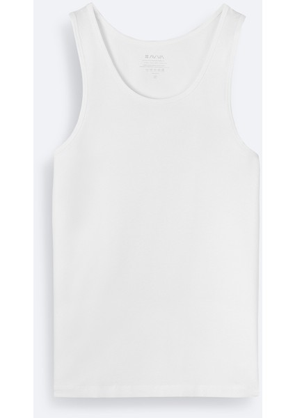 Erkek Beyaz Pamuklu Basic Regular Fit Atlet B009540