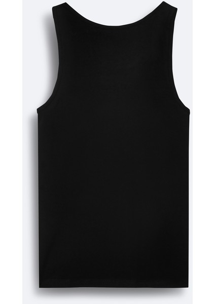 Erkek Siyah Pamuklu Basic Regular Fit Atlet B009540 fiyatları