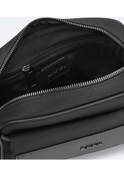 Erkek Siyah Çift Fermuarlı El Çantası A52Y9103