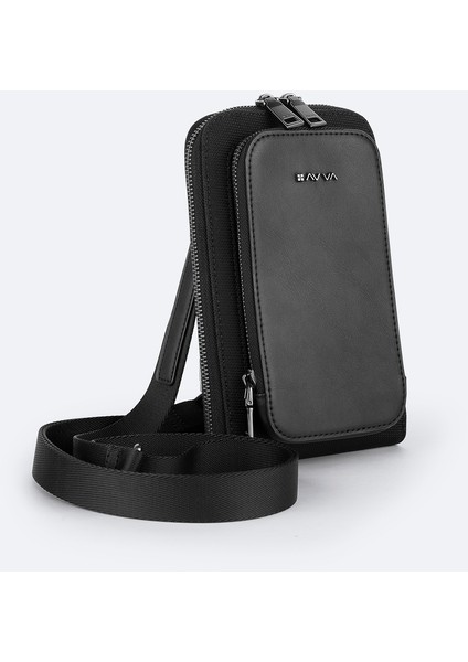 Erkek Siyah Deri Görünümlü Uzun Askılı Çapraz Çanta A52Y9105 fiyatları