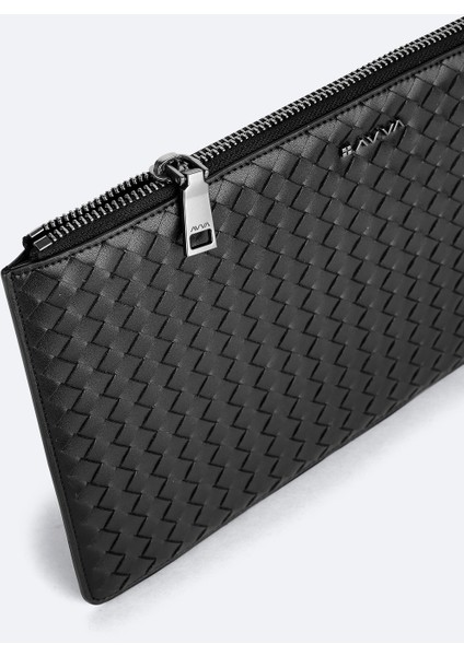 Erkek Siyah Çift Fermuarlı El Çantası A52Y9107 fırsatları