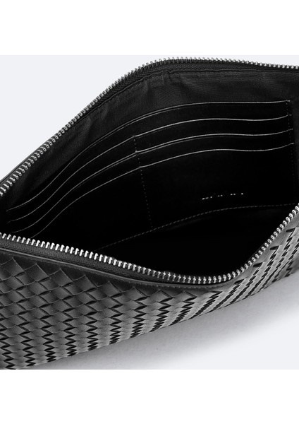 Erkek Siyah Çift Fermuarlı El Çantası A52Y9107 indirimleri