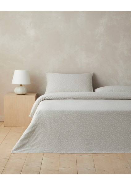 Lush Leopard Jakarlı Çift Kişilik Nevresim Takımı 200X220 cm Bej