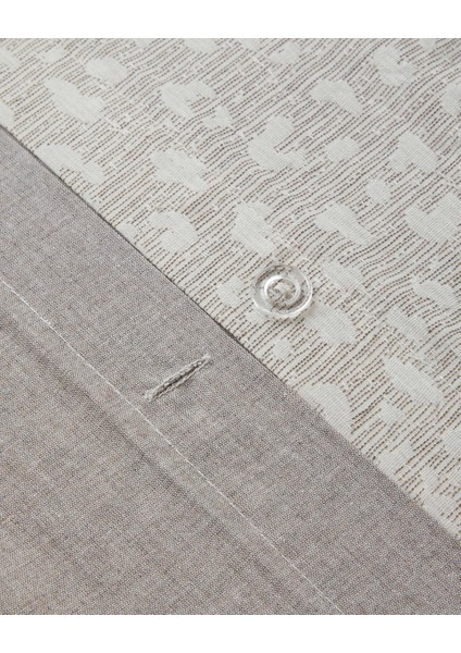 Lush Leopard Jakarlı Çift Kişilik Nevresim Takımı 200X220 cm Bej